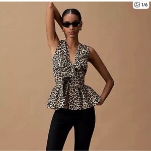 Maeve Leopard Print Sleeveless Blouse